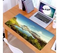 KDWJS Alfombrilla para ratón Speed Gaming XXL 90x40 cm - Base para Mesa - Mejora la precisión y la Velocidad - Resistente - Granja, Reine Creek en Noruega en un día Soleado de otoño Tranquilo