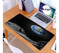 KDWJS Alfombrilla para ratón Speed Gaming XXL 90x40 cm - Base para Mesa - Mejora la precisión y la Velocidad - Resistente - Una Vista Impresionante de la Tierra elevándose sobre el Terreno rocoso de