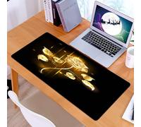 KDWJS Alfombrilla para ratón Speed Gaming XXL 90x40 cm - Base para Mesa - Mejora la precisión y la Velocidad - Resistente - Rosa Dorada Brillante sobre Fondo Negro.