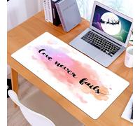 KDWJS Alfombrilla para ratón Speed Gaming XXL 90x40 cm - Base para Mesa - Mejora la precisión y la Velocidad - Resistente - Arte, 'El Amor Nunca Falla' Debajo del Texto Hay una Pintura de Acuarela de