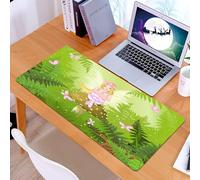 KDWJS Alfombrilla para ratón Speed Gaming XXL 90x40 cm - Base para Mesa - Mejora la precisión y la Velocidad - Resistente - Un Hada con alas y una Corona de Flores se Sienta en un Hongo rodeada de ma