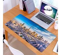 KDWJS Alfombrilla para ratón Speed Gaming XXL 90x40 cm - Base para Mesa - Mejora la precisión y la Velocidad - Resistente - Ciudad, Horizonte de Dubai, Hermosa Ciudad Cerca del tráfico en su autopist