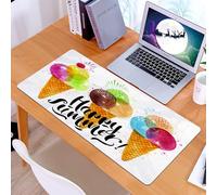 KDWJS Alfombrilla para ratón Speed Gaming XXL 90x40 cm - Base para Mesa - Mejora la precisión y la Velocidad - Resistente - Decoración de Comida, Linda impresión de Conos de Helado y Postre de Leche