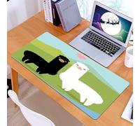 KDWJS Alfombrilla para ratón Speed Gaming XXL 90x40 cm - Base para Mesa - Mejora la precisión y la Velocidad - Resistente - Llamas, Alpacas enamoradas de la Fauna de Las montañas Animales de San Vale