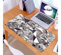 KDWJS Alfombrilla para ratón Speed Gaming XXL 90x40 cm - Base para Mesa - Mejora la precisión y la Velocidad - Resistente - Arte geométrico de Diamante, patrón de Cristal Complejo de Plata, Que Brill