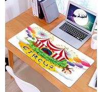 KDWJS Alfombrilla para ratón Speed Gaming XXL 90x40 cm - Base para Mesa - Mejora la precisión y la Velocidad - Resistente - Circo, Dibujos Animados, una Carpa rodeada de Globos, Ardillas, Monos y Ban