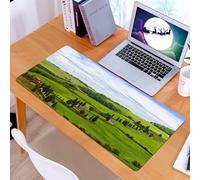 KDWJS Alfombrilla para ratón Speed Gaming XXL 90x40 cm - Base para Mesa - Mejora la precisión y la Velocidad - Resistente - Un Camino sinuoso, bordeando un Paisaje denso, un paraíso Pastoral con Verd