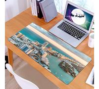 KDWJS Alfombrilla para ratón Speed Gaming XXL 90x40 cm - Base para Mesa - Mejora la precisión y la Velocidad - Resistente - Vista en helicóptero de South Beach Miami.