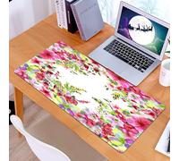 KDWJS Alfombrilla para ratón Speed Gaming XXL 90x40 cm - Base para Mesa - Mejora la precisión y la Velocidad - Resistente - Decoración Floral de Acuarela, brotes Florales de Verano de Sauce Rizado FR