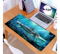 KDWJS Alfombrilla para ratón Speed Gaming XXL 90x40 cm - Base para Mesa - Mejora la precisión y la Velocidad - Resistente - Decoración de fantasía, Ciencia ficción, Guerra submarina, Futuro.