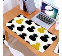 KDWJS Alfombrilla para ratón Speed Gaming XXL 90x40 cm - Base para Mesa - Mejora la precisión y la Velocidad - Resistente - Ilustración con temática de escapada exótica en Amarillo y Negro, Comida FR