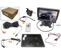 KDX-Audio Kit de Monitor de 7", cámara Trasera metálica de 12 y 24V y cableado de 15m de Longitud. Seguridad y Visibilidad para Camiones