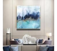 KDXAOBEI Póster de acuarela azul abstracto moderno, impresiones, arte de pared, pinturas en lienzo, imágenes para sala de estar, decoración del hogar, 55x55cm (22x22in) sin marco