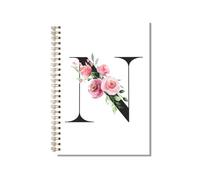 kdxpbpz Personalized Spiral Notebook Custom Gifts for Women Personalized Monogrammed Gift Cute Gifts for Teen Girls Initial Journaling Hardcover Notebook Journal 5.5 X 8.3 (N)