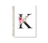 kdxpbpz Personalized Spiral Notebook Custom Gifts for Women Personalized Monogrammed Gift Cute Gifts for Teen Girls Initial Journaling Hardcover Notebook Journal 5.5 X 8.3 (K)