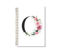 kdxpbpz Personalized Spiral Notebook Custom Gifts for Women Personalized Monogrammed Gift Cute Gifts for Teen Girls Initial Journaling Hardcover Notebook Journal 5.5 X 8.3 (O)