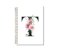 kdxpbpz Personalized Spiral Notebook Custom Gifts for Women Personalized Monogrammed Gift Cute Gifts for Teen Girls Initial Journaling Hardcover Notebook Journal 5.5 X 8.3 (T)