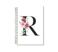 kdxpbpz Personalized Spiral Notebook Custom Gifts for Women Personalized Monogrammed Gift Cute Gifts for Teen Girls Initial Journaling Hardcover Notebook Journal 5.5 X 8.3 (R)