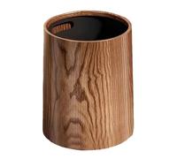 KDYVK Papelera de Madera rústica, Papelera sin Tapa, contenedor de Basura de Grano de Madera, Cubo de Basura Redondo for baño, Cocina, Dormitorio, Oficina