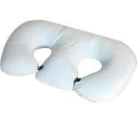KEAAN Almohada de lactancia multifuncional para gemelos, almohada de lactancia materna para mujeres embarazadas, lavable a máquina, tela de algodón doble almohada de apoyo, gris