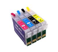 KEAAN Cartucho de Tinta Recargable T1271 127 126 XL con Chip ARC Compatible con EP-Son Workforce 60 545 645 840 845 WF-3520 3530 3540 7010 7510 7520 (Color : T127 T1271-T1274)
