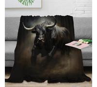 KeAan Corrida de toros Manta De Vellón para Adultos Y Niños,Suave Y Cálida Toro Manta De Vellón De Franela para Todas Las Estaciones, para La Cama Y El Sofá 60x80inch(150x200cm)