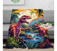 KeAan Dinosaurio Manta De Franela Impresa En 3D Animación Manta De Tirada Couch Bed Sofa Fleece Blanket Soft Fuzzy Warm Cozy Bed Blanket Decorative Living Room 40x50inch(100x130cm)