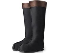KEAAN Hombres invierno alto tubo botas de lluvia forro de arranque forro de algodón cubierta de lana caliente zapatos de agua botas de lluvia forro calcetines terciopelo- Black 45cm|| 44
