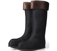 KEAAN Hombres invierno alto tubo botas de lluvia forro de arranque forro de algodón cubierta de lana caliente zapatos de agua botas de lluvia forro calcetines terciopelo- Black 38cm|| 40