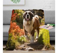 KeAan Perro San Bernardo Cachorro Manta De Forro Polar para Adultos Y Niños,Microfibra,para Cama Y Sofá,para Uso Durante Todas Las Estaciones 40x50inch(100x130cm)