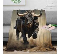 KeAan Raging Toro Manta De Franela De Adecuado para Todas Las Estaciones,Muy Suave,Corrida de toros Manta De Forro Polar para Sofá 50x60inch(127x152cm)