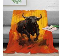 KeAan Toro Manta De Franela De Adecuado para Todas Las Estaciones,Muy Suave,Corrida de toros Manta De Forro Polar para Sofá 60x80inch(150x200cm)
