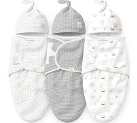 KeaBabies 3-Pack Bolsa orgánica para recién nacidos, niños con sombreros - Bebé Swaddle de algodón suave 0-3 meses, Bebé transpirable 0-3 meses, Essentials recién nacidos (Nordic, One Size)