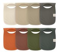 KeaBabies 8-Pack Baby Bibs pour Garçons, Filles - Bavoirs pour Bébé Fille, Garçon, Bavoirs pour Bave et Denture, Bavoirs pour Bébé, Nouveau-né (Brick)