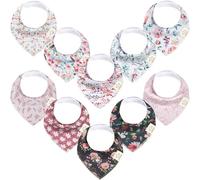 KeaBabies Babero bandana super absorbente de algodón orgánico para niñas y bebés - Babero para la dentición (Tea Party)