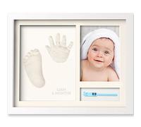 KeaBabies Kit de Huella y Mano de Bebé - Marco de Foto Personalizado para Relevo - Regalo de Ducha para Mamá (Alpine White)