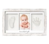 KeaBabies Kit De Recuerdo De Huella De Bebé - Marco Duo De Kit De Arte De Memoria Para Bebé Recién Nacido - Baby Shower Para Niños, Niñas - Caja De Regalo De Baby Registry (Vintage White)