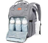 Mochila para pañales - bolsa de viaje para bebés impermeable y multifunción para mamá,papá, hombres y mujeres - Bolsas de maternidad grandes para pañales - Duradera y elegante (gris)