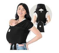 KeaBabies Mochila Porta Bebé D-Lite - Fácil de Llevar, Ajustable, Desde Recién Nacido Hasta Niño Pequeño, Con Anilla (Trendy Black)