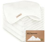 KeaBabies Pack de 6 paños de baño para bebés: paños de bambú Suaves para bebés, niños, Toallas de baño Ultra absorbentes para recién Nacidos, 25 x 25 cm, Suaves para Pieles sensibles (Blanco)