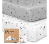 KeaBabies Paquete de 2 sábanas orgánicas unisex para cuna, de algodón transpirable, bonita sábana estampada para colchón de cuna, Flora y fauna del bosque