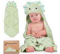 KeaBabies Toalla de baño - Toallas con Capucha Suave para bebé con Capucha Toalla de bebé de bambú orgánico para Infantil - Toalla Natural (Triceratops)