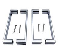 KEABATH 2 pares de manijas de puerta de ducha, manijas de puerta de cristal cromadas de 145 mm de agujero a agujero para reemplazo de mampara de ducha