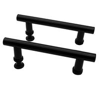 KEABATH Negro Manija de Puerta de Ducha 2 Pack Manija de Puerta de Ducha Piezas de Repuesto 145mm Agujero a Agujero Pomo de Manija de Puerta de Vidrio (Negro)