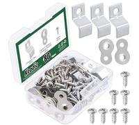 Keadic 101 cierres de mesa resistentes con tornillos, soporte de conector de mesa figura 8 y clips de escritorio Z para muebles de madera (plateado)