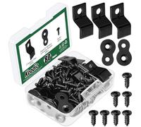 Keadic 101 cierres resistentes para mesa con tornillos, soporte de conector de mesa figura 8 y clips de escritorio Z para muebles de madera (negro)