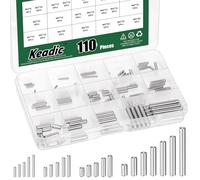 Keadic 110 unidades de 22 tamaños de metal Dowel Pins M2 M3 M4 M5 Soporte cilíndrico para estantería, pin de acero inoxidable 304 para estanterías, armario, posición de componente de fijación, color