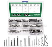 Keadic 122 pines de acero inoxidable 304 con kit surtido de horquillas, M1.5 M2 M3 M4 M6 M8 pasadores de enganche de resorte y cabeza plana con agujero para pestillo de remolque
