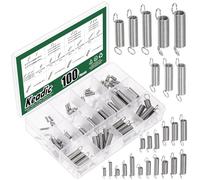 Keadic 128 muelles de compresión y extensión de acero inoxidable, juego surtido, 0,3/0,4/0,5/0,6/0,7/0,8/0,9/1/1,2 mm de diámetro de alambre, pequeños resortes mecánicos para reparaciones en el hogar