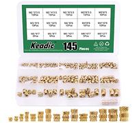 Keadic 145 piezas M2 M3 M4 M5 M6 Rosca Latón Moleteado Tuercas Surtido de Tuercas Roscadas Hembra, Conjunto de Calor Moleteado Roscado para Impresión Impresora 3D y Más Proyectos